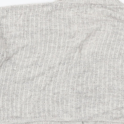 Luisa Ricci Womens Grey V-Neck Acrylic Cardigan Jumper Size L