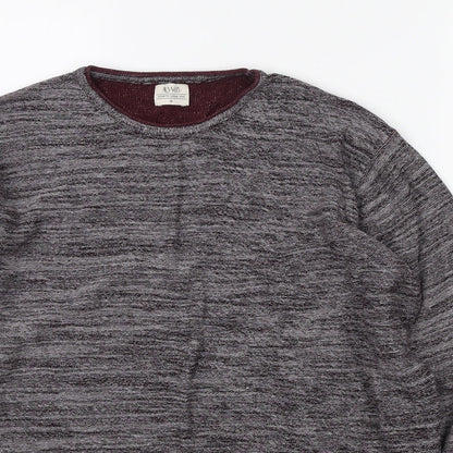 Matalan Mens Grey Round Neck Cotton Pullover Jumper Size M