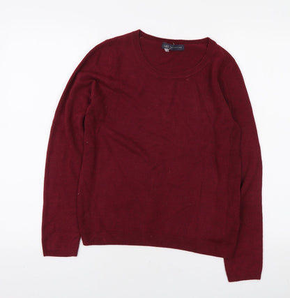 Marks and Spencer Womens Red Round Neck Acrylic Pullover Jumper Size 8