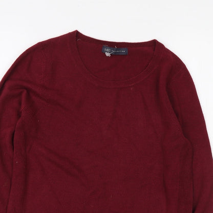 Marks and Spencer Womens Red Round Neck Acrylic Pullover Jumper Size 8