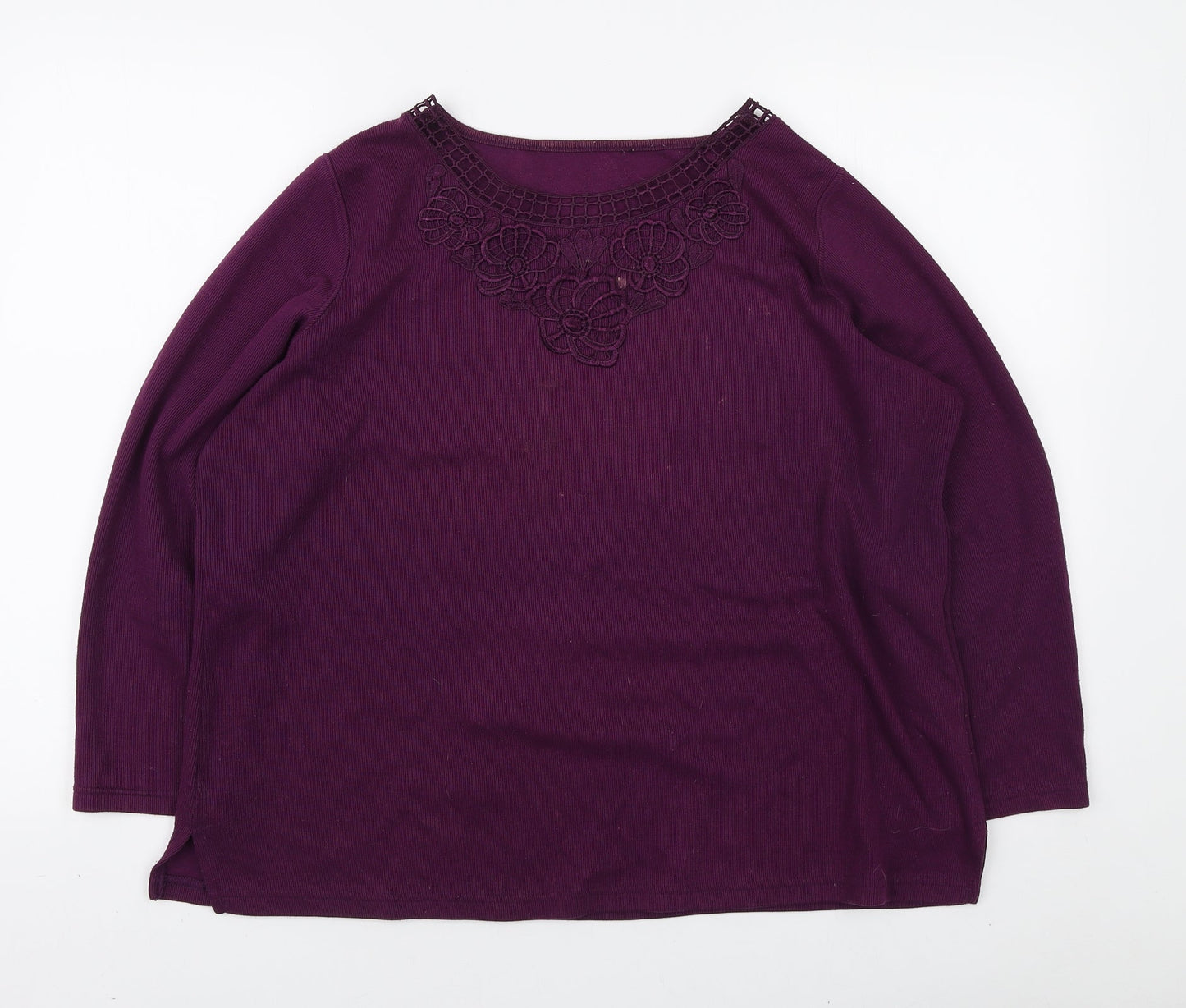 Womens UK Size L Preworn Purple Pullover Jumper
