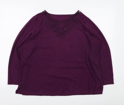 Womens UK Size L Preworn Purple Pullover Jumper