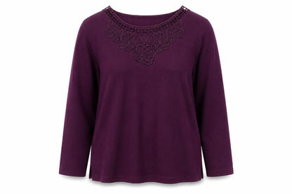 Womens UK Size L Preworn Purple Pullover Jumper