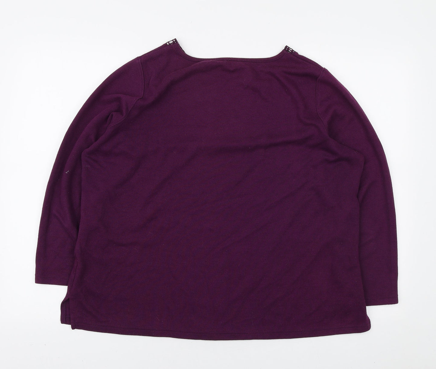 Womens UK Size L Preworn Purple Pullover Jumper