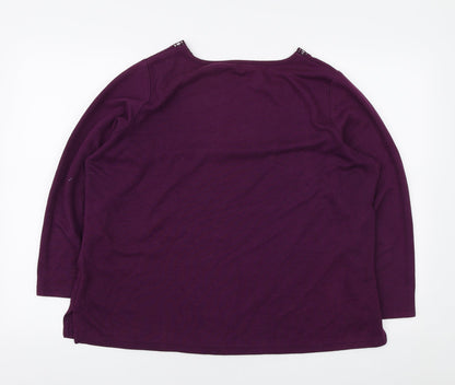 Womens UK Size L Preworn Purple Pullover Jumper