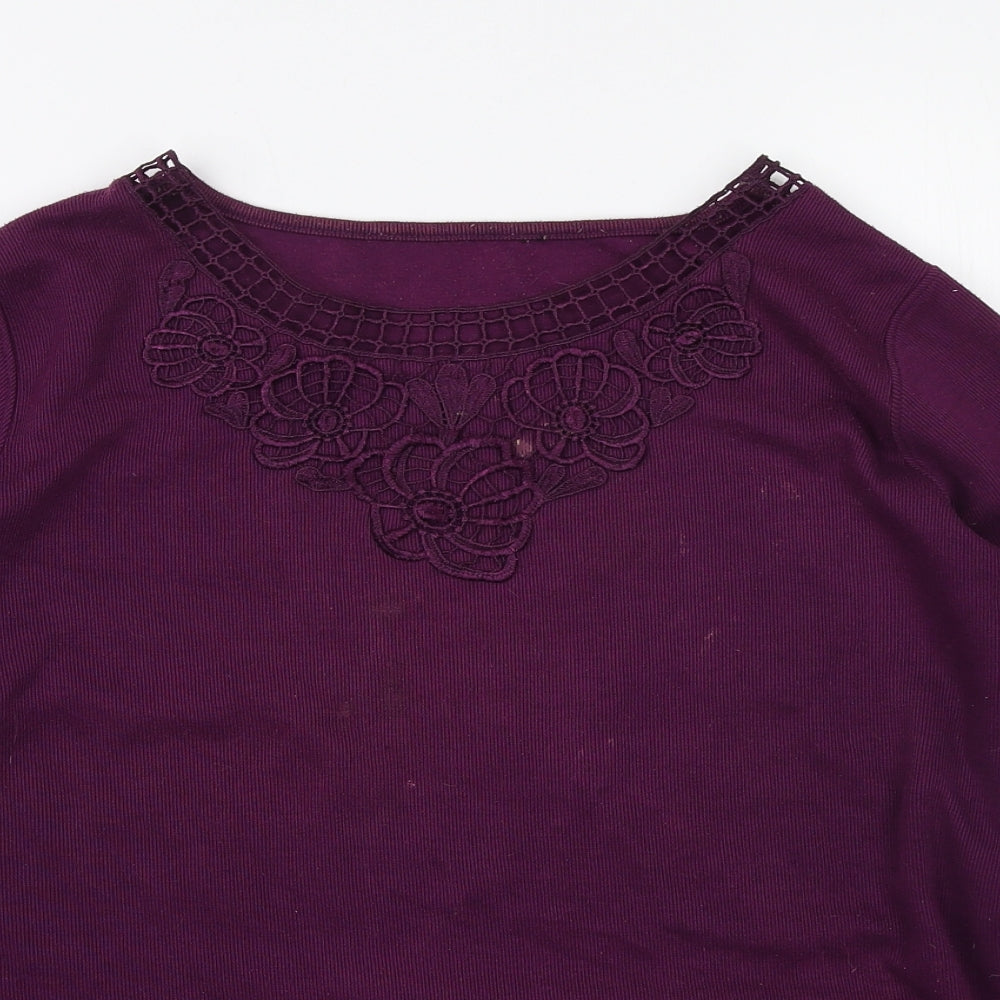 Womens UK Size L Preworn Purple Pullover Jumper