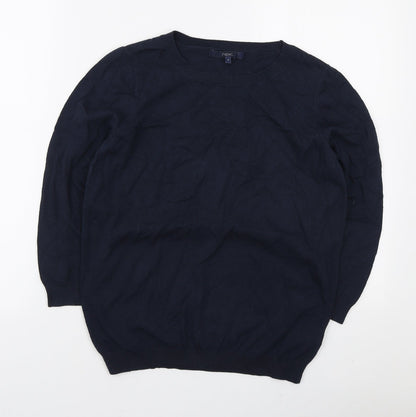 NEXT Womens Blue Round Neck Cotton Pullover Jumper Size 12
