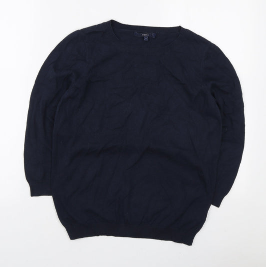 NEXT Womens Blue Round Neck Cotton Pullover Jumper Size 12