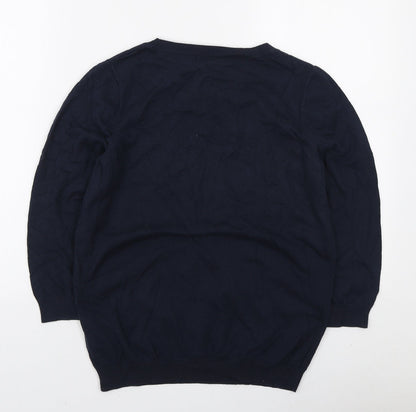 NEXT Womens Blue Round Neck Cotton Pullover Jumper Size 12