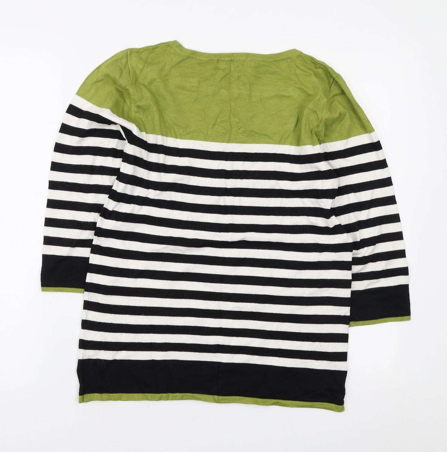 Autonomy Womens Multicoloured Square Neck Striped Viscose Pullover Jumper Size 14