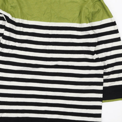 Autonomy Womens Multicoloured Square Neck Striped Viscose Pullover Jumper Size 14