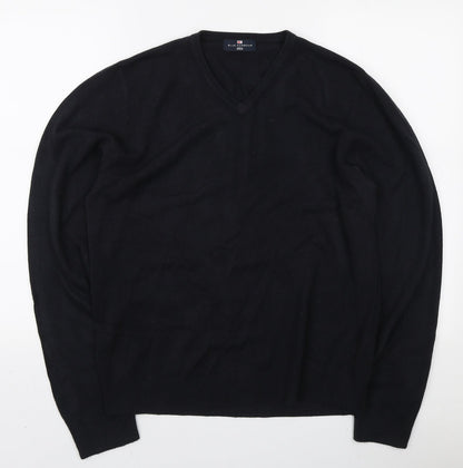 Marks and Spencer Mens Blue V-Neck Acrylic Pullover Jumper Size M