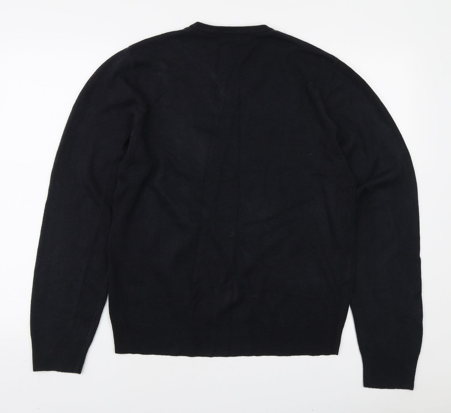 Marks and Spencer Mens Blue V-Neck Acrylic Pullover Jumper Size M