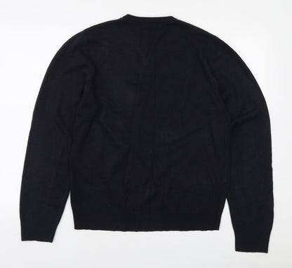 Marks and Spencer Mens Blue V-Neck Acrylic Pullover Jumper Size M