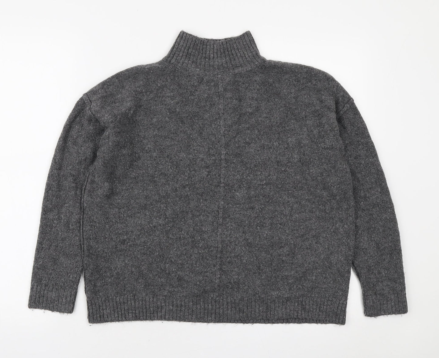 Primark Womens Grey High Neck Acrylic Pullover Jumper Size S