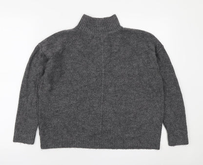 Primark Womens Grey High Neck Acrylic Pullover Jumper Size S