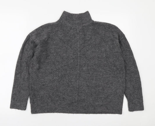 Primark Womens Grey High Neck Acrylic Pullover Jumper Size S
