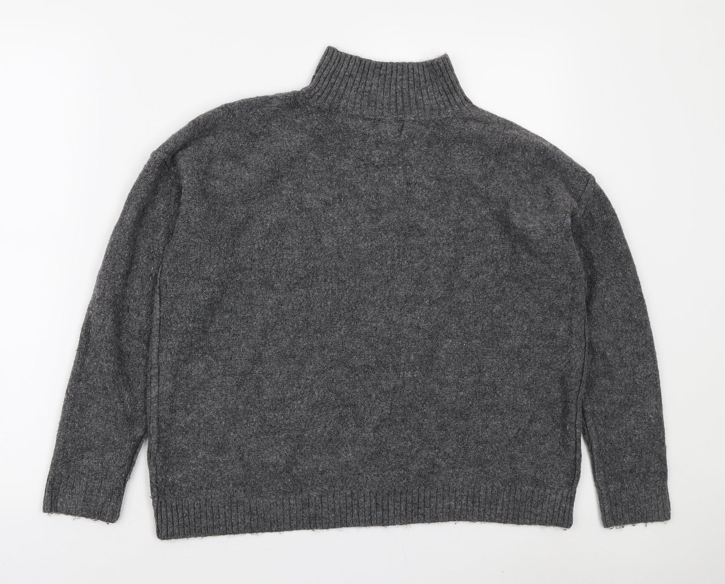 Primark Womens Grey High Neck Acrylic Pullover Jumper Size S