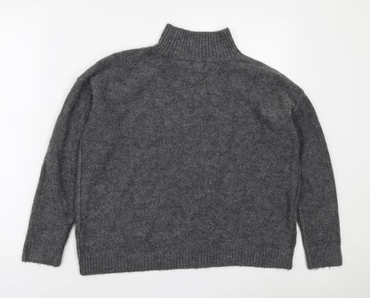 Primark Womens Grey High Neck Acrylic Pullover Jumper Size S
