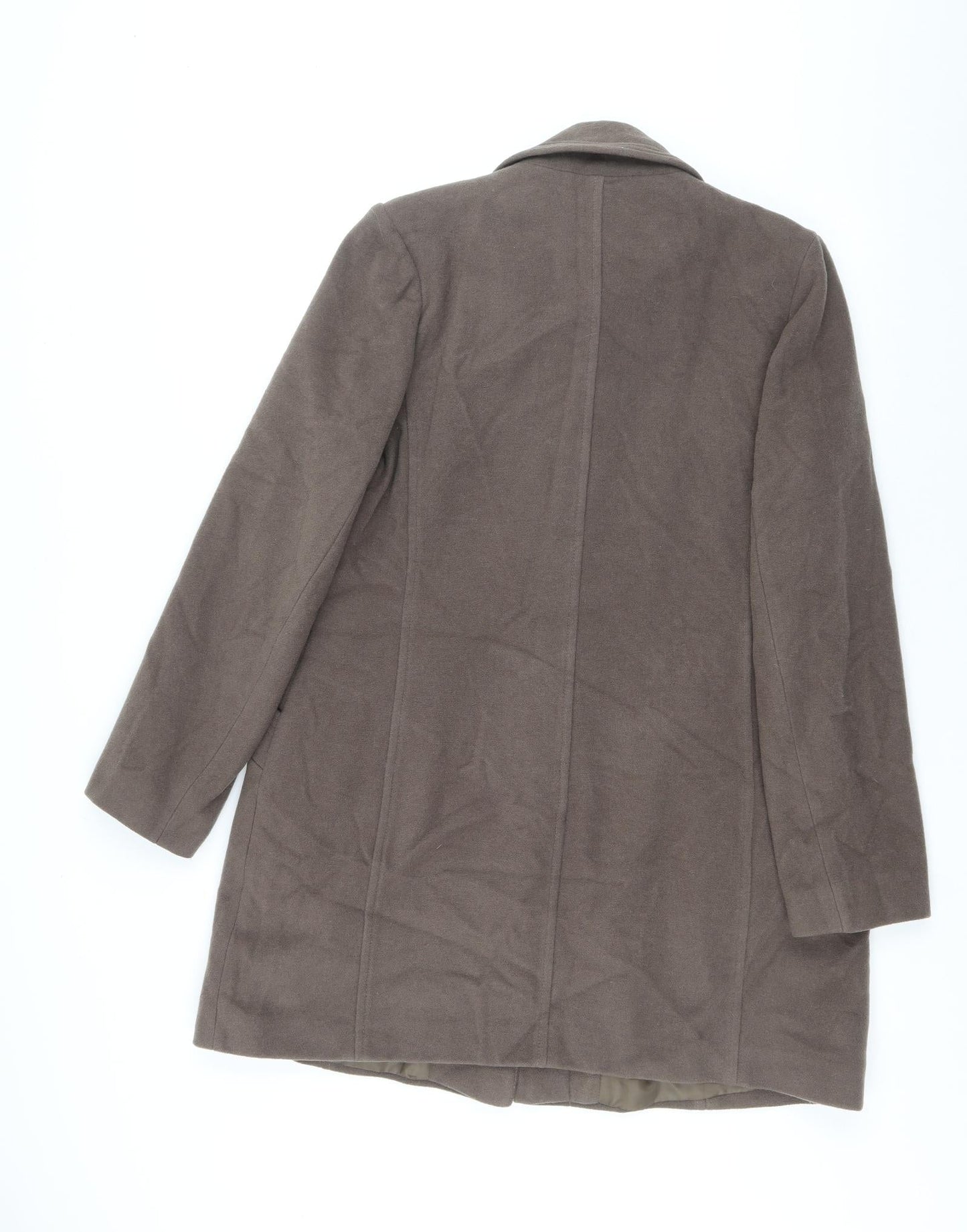 Classics Womens Brown Overcoat Coat Size 14 Button