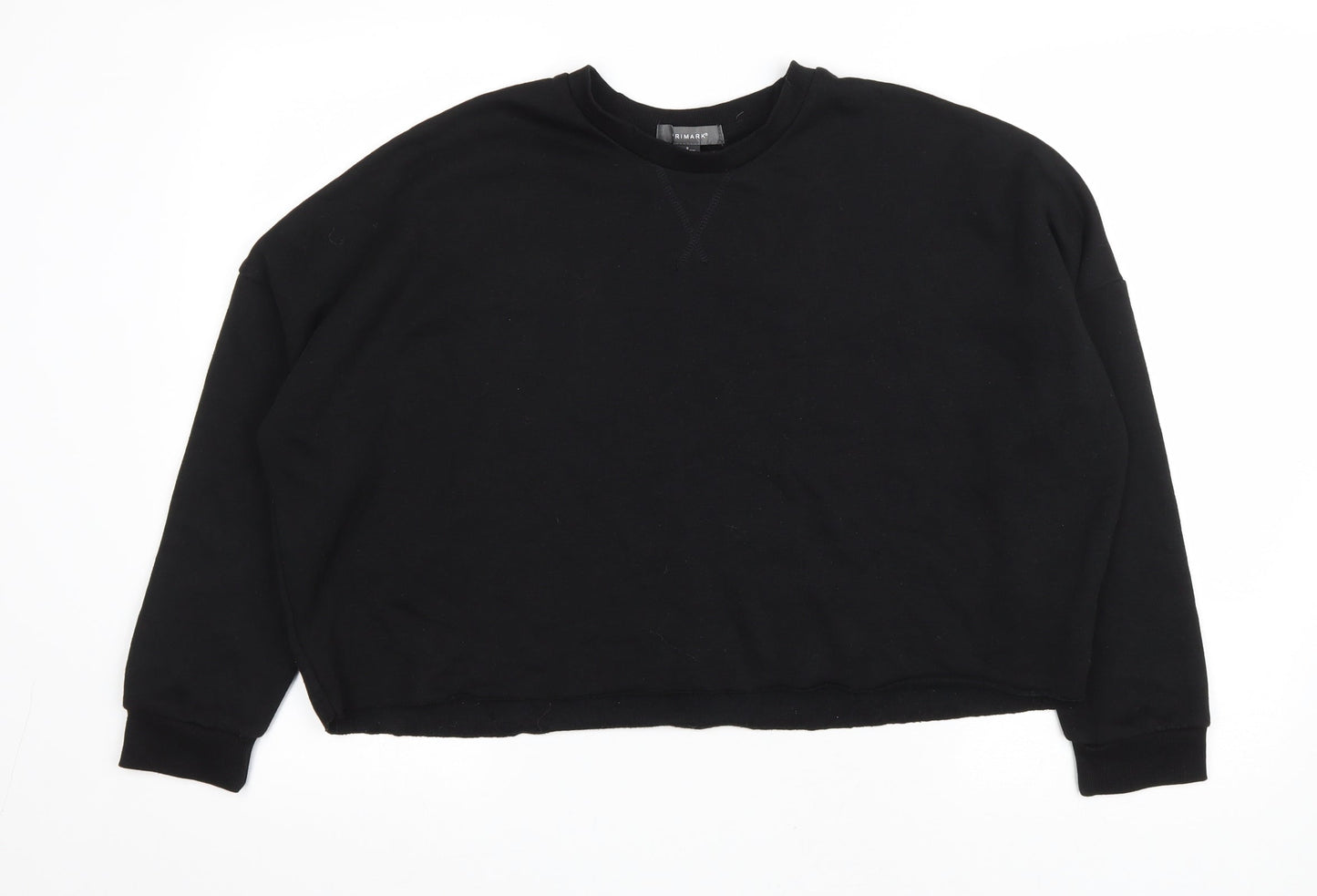 Primark Womens Black Polyester Pullover Sweatshirt Size 10 Pullover - Cropped