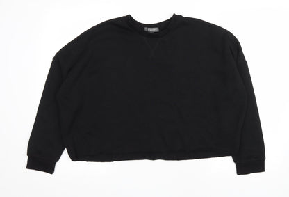 Primark Womens Black Polyester Pullover Sweatshirt Size 10 Pullover - Cropped