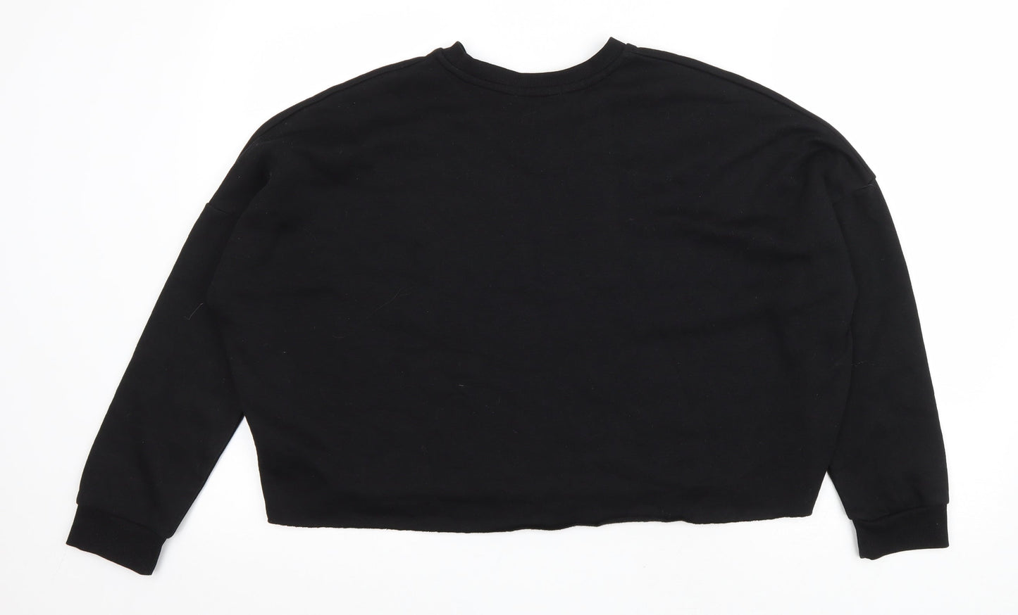 Primark Womens Black Polyester Pullover Sweatshirt Size 10 Pullover - Cropped