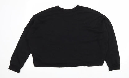 Primark Womens Black Polyester Pullover Sweatshirt Size 10 Pullover - Cropped