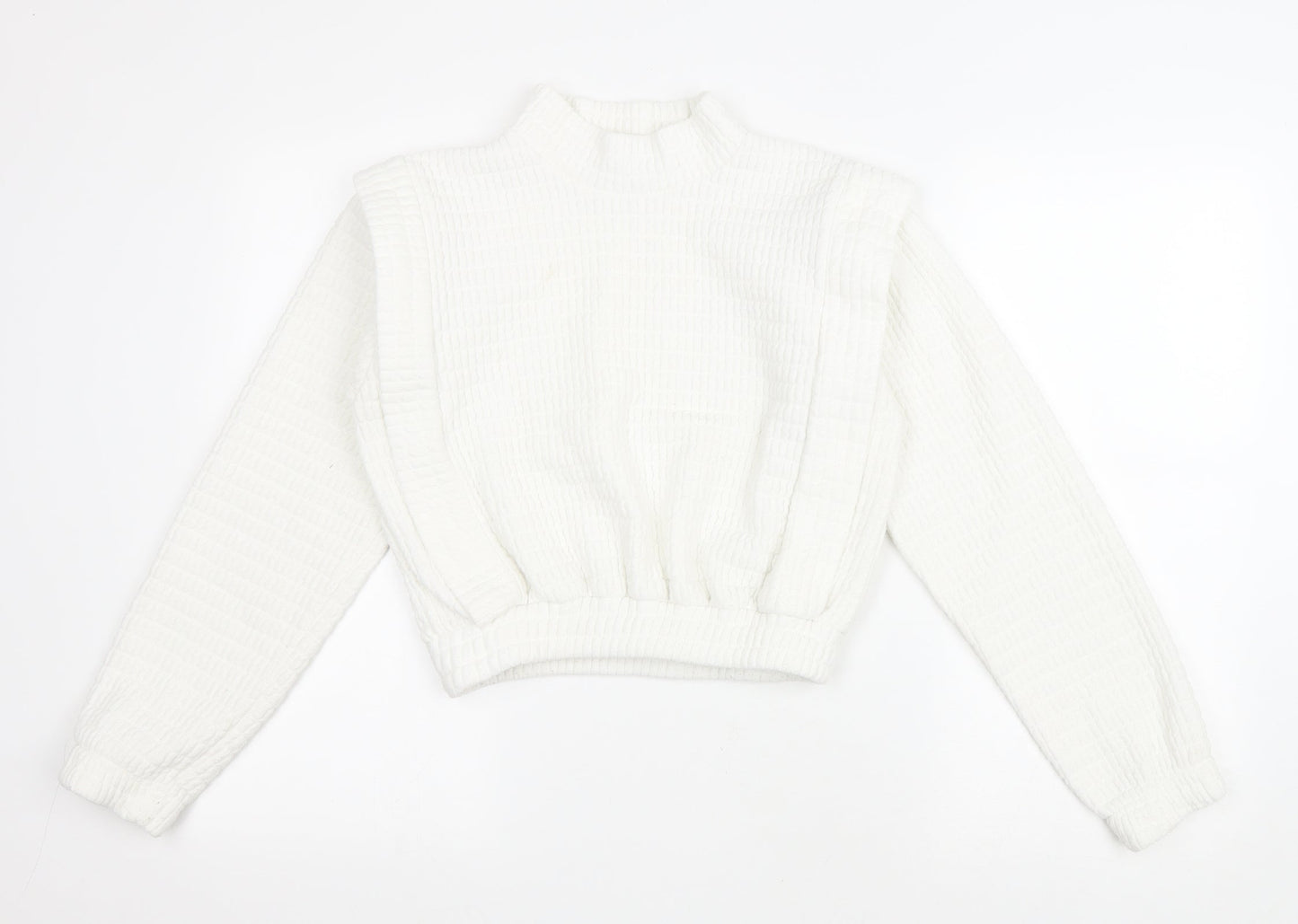 Glamify Womens White Viscose Pullover Sweatshirt Size L Pullover