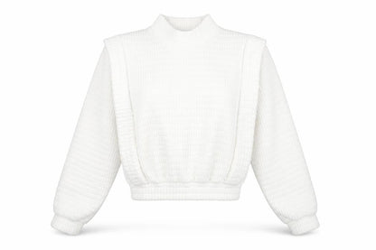 Glamify Womens White Viscose Pullover Sweatshirt Size L Pullover