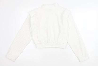 Glamify Womens White Viscose Pullover Sweatshirt Size L Pullover