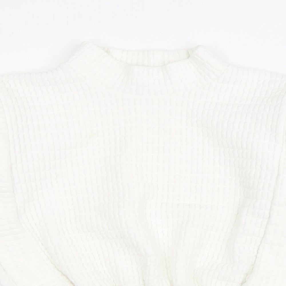 Glamify Womens White Viscose Pullover Sweatshirt Size L Pullover