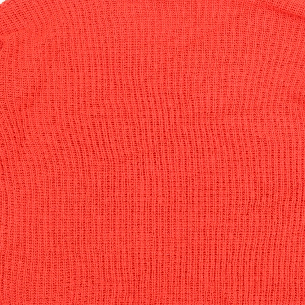 Primark Womens Red V-Neck Acrylic Pullover Jumper Size 12
