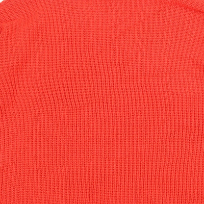 Primark Womens Red V-Neck Acrylic Pullover Jumper Size 12
