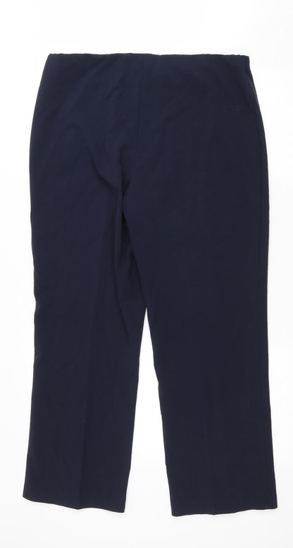 Autonomy Mens Blue Polyester Trousers Size 16 L28 in Regular Drawstring