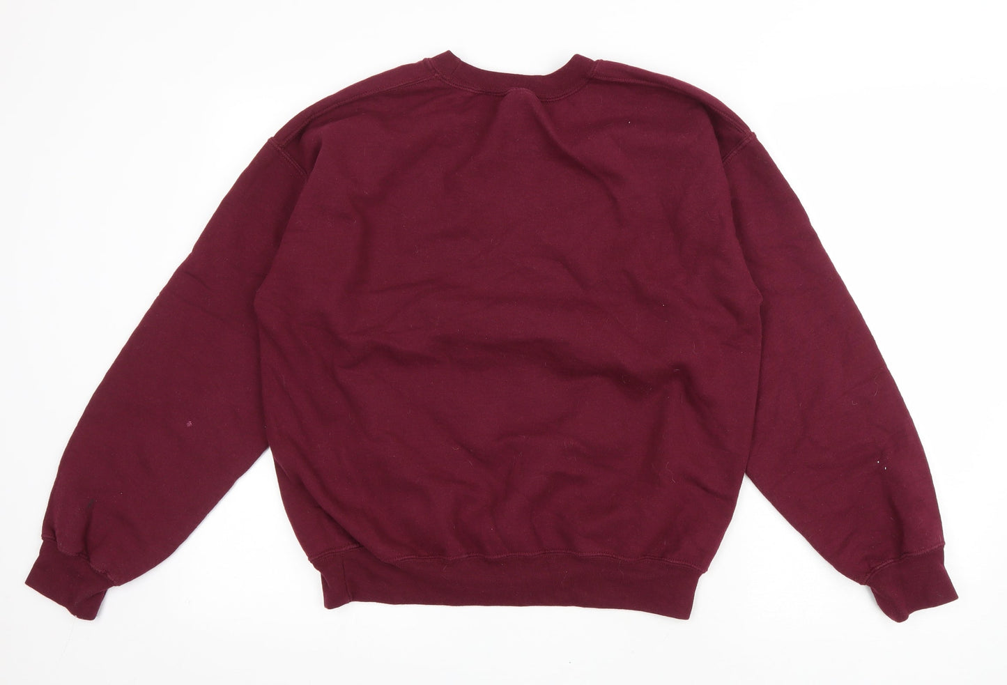Mens UK Size M Gildan Red Pullover Sweatshirt
