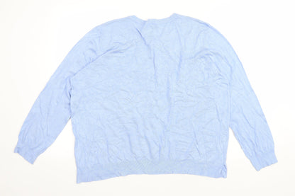 George Womens Blue Round Neck Viscose Pullover Jumper Size 20
