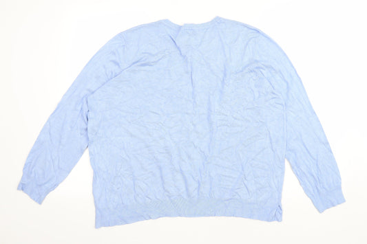 George Womens Blue Round Neck Viscose Pullover Jumper Size 20