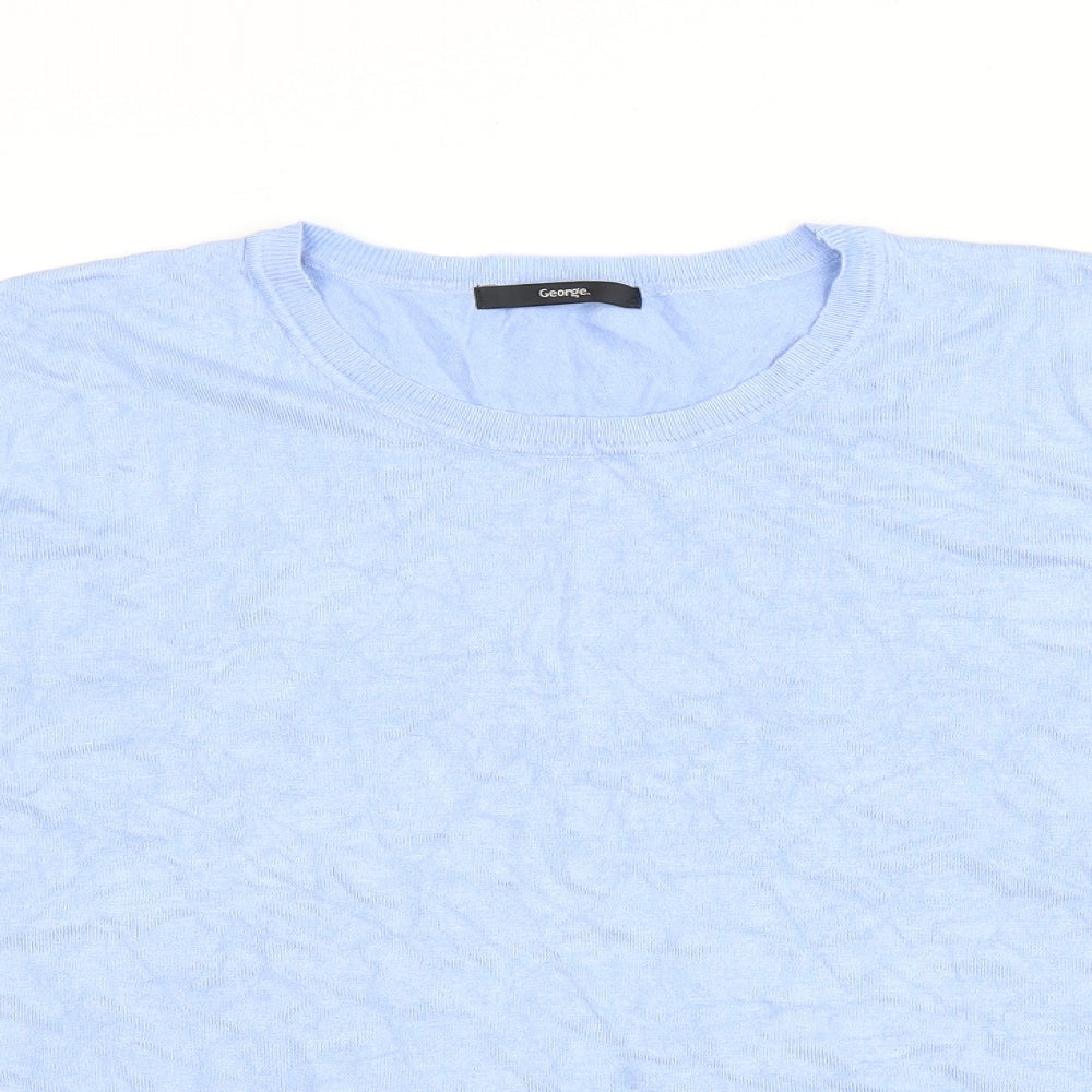 George Womens Blue Round Neck Viscose Pullover Jumper Size 20