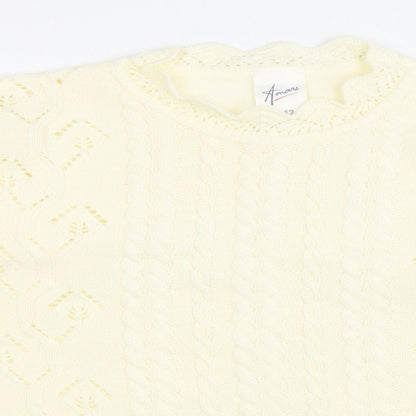 Womens UK Size 12 Amari Yellow Pullover Jumper