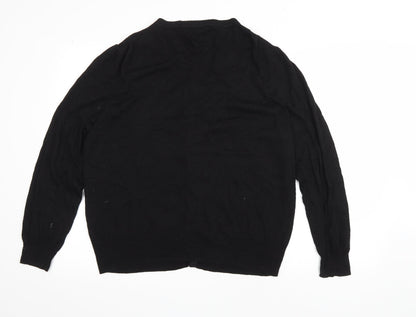 BHS Womens Black V-Neck Nylon Cardigan Jumper Size 22