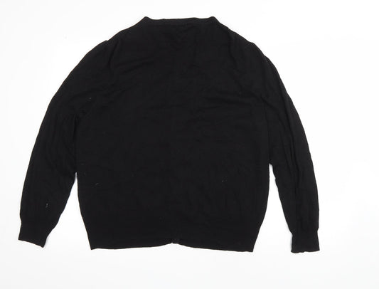 BHS Womens Black V-Neck Nylon Cardigan Jumper Size 22