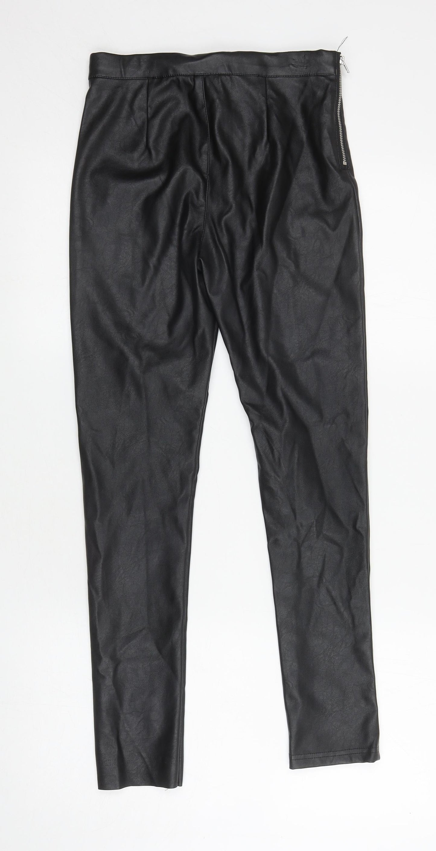 H&M Girls Black 100% Polyester Skinny Jeans Size 11-12 Years L25.5 in Regular Zip