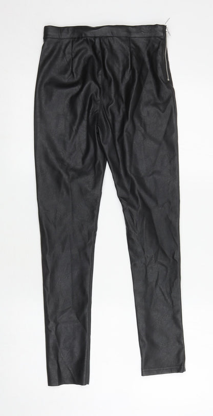 H&M Girls Black 100% Polyester Skinny Jeans Size 11-12 Years L25.5 in Regular Zip