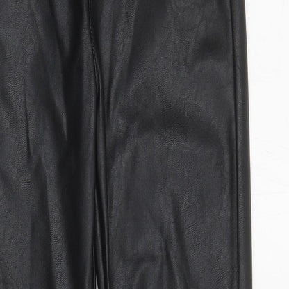 H&M Girls Black 100% Polyester Skinny Jeans Size 11-12 Years L25.5 in Regular Zip