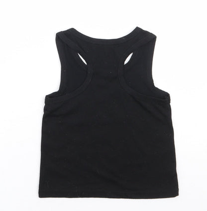 Honganda Girls Black Polyester Basic Tank Size 3 Years Scoop Neck Pullover - Live in the Sunshine