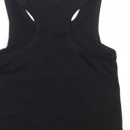 Honganda Girls Black Polyester Basic Tank Size 3 Years Scoop Neck Pullover - Live in the Sunshine