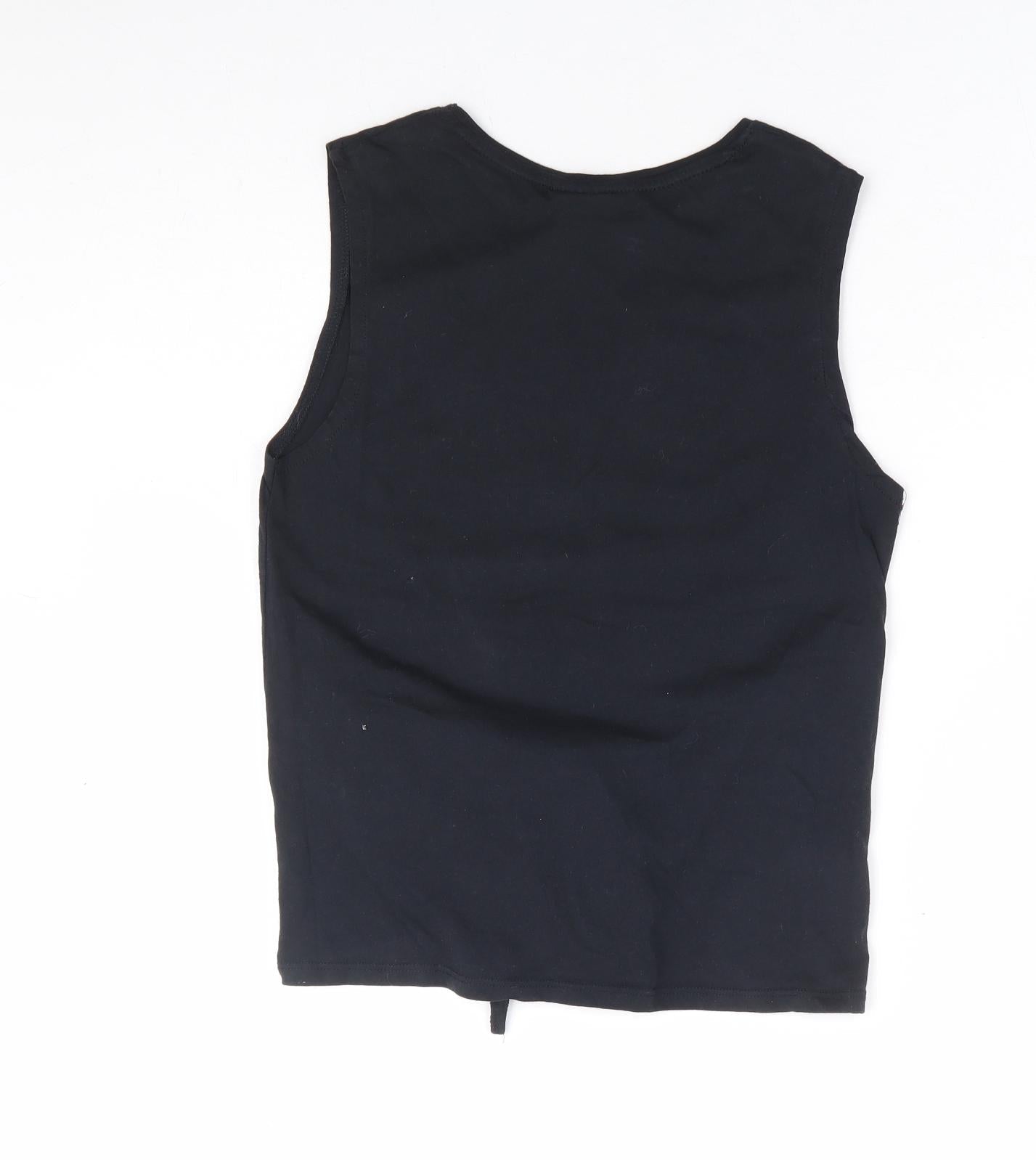 Dieter Braun X H&M Girls Black 100% Cotton Basic Tank Size 9-10 Years Round Neck Tie - Flamingo, Sunset Dreams