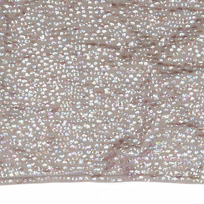 AMARANTO Womens Brown V-Neck Cotton Shrug Jumper Size 22