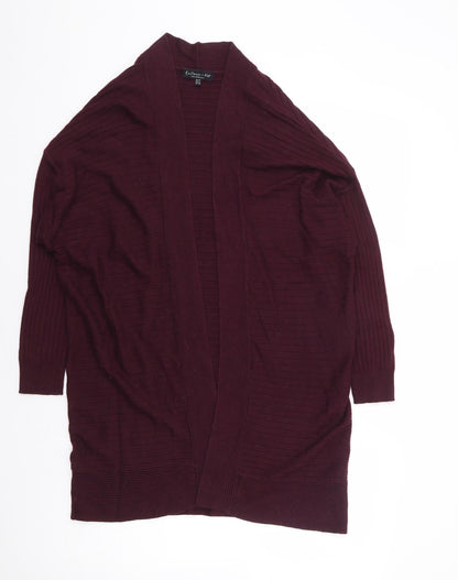 F&F Womens Purple V-Neck Viscose Cardigan Jumper Size 10 - Ribbed